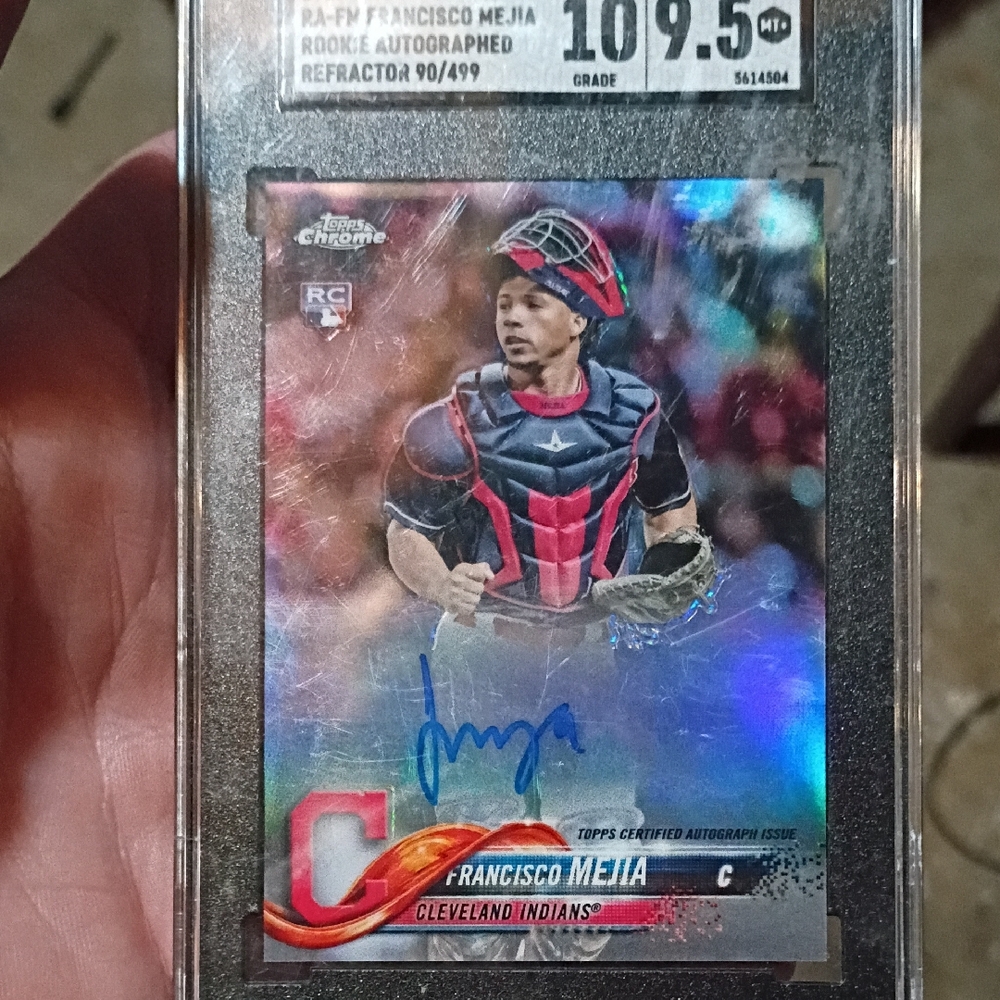 Topps Chrome Autographed Rookie Card with Red and Blue